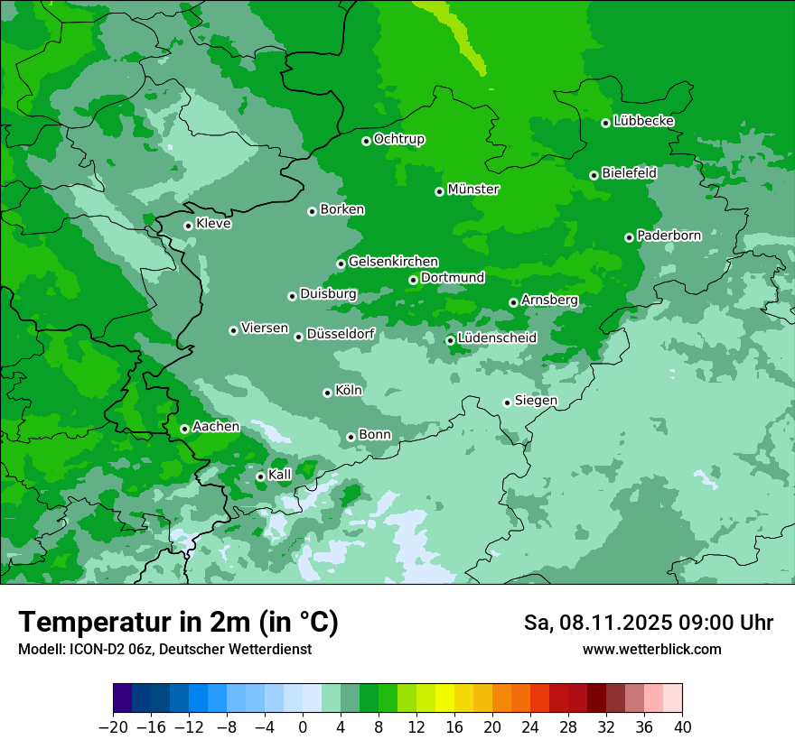 Modellkarten Temperatur