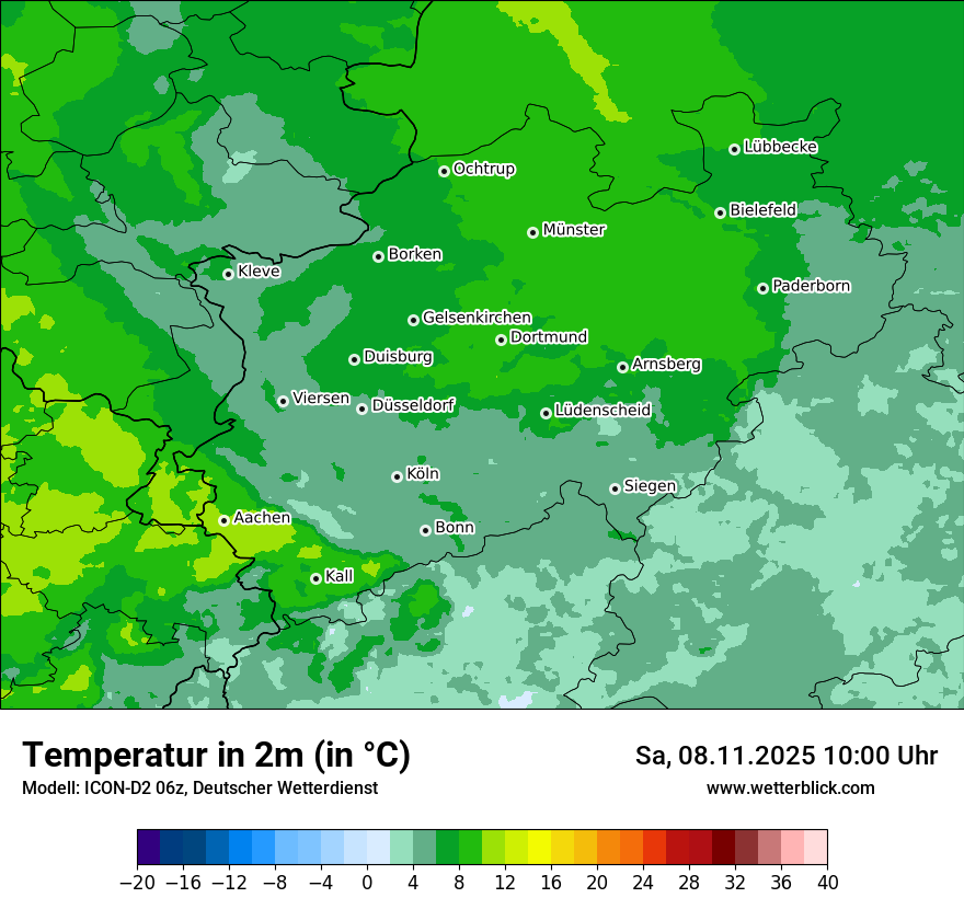 Modellkarten Temperatur