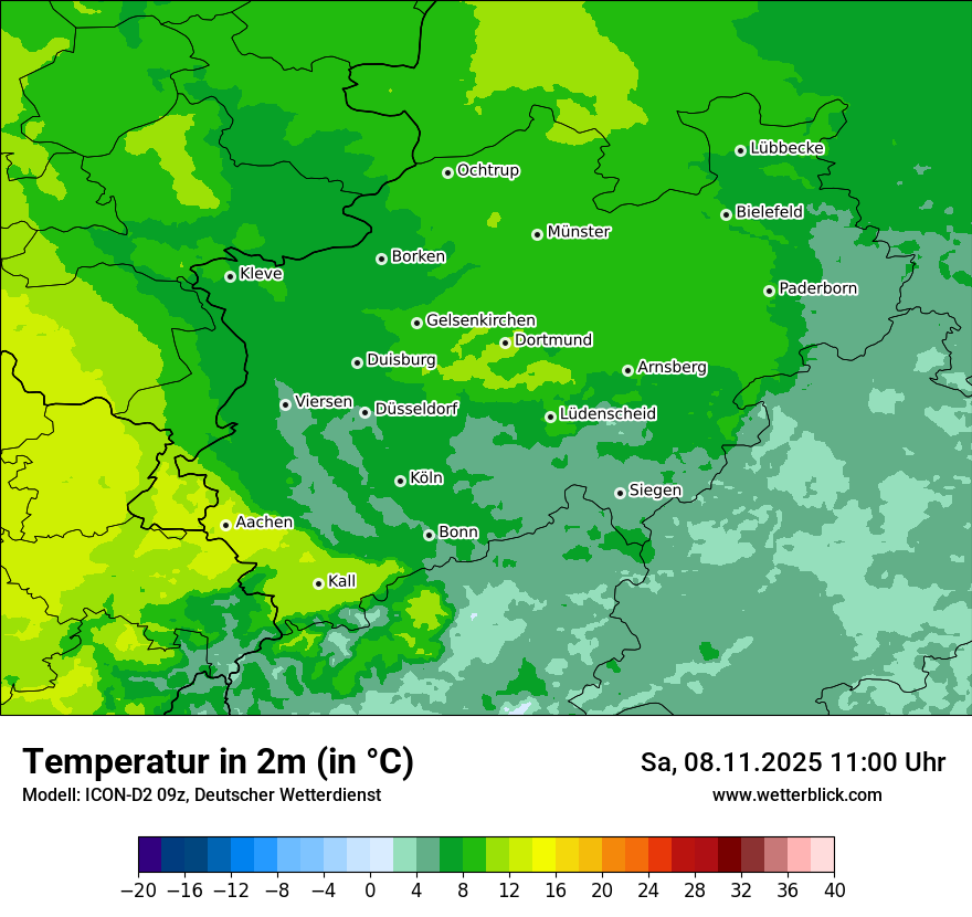Modellkarten Temperatur