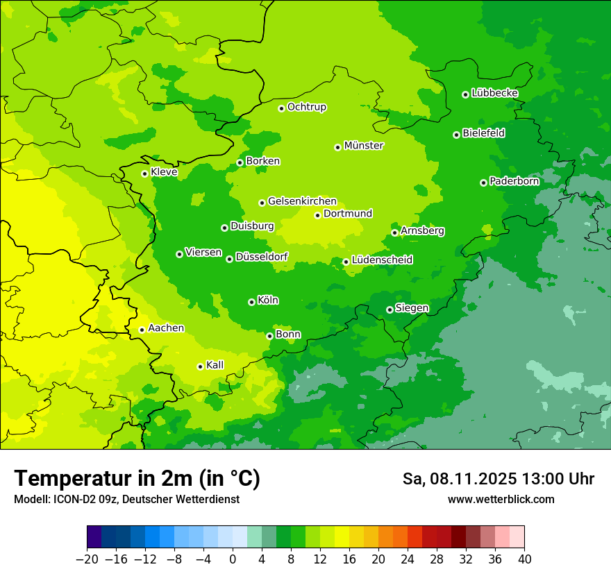 Modellkarten Temperatur