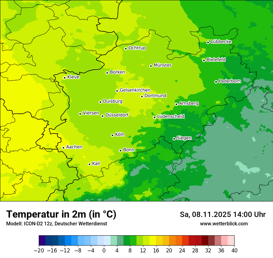 Modellkarten Temperatur