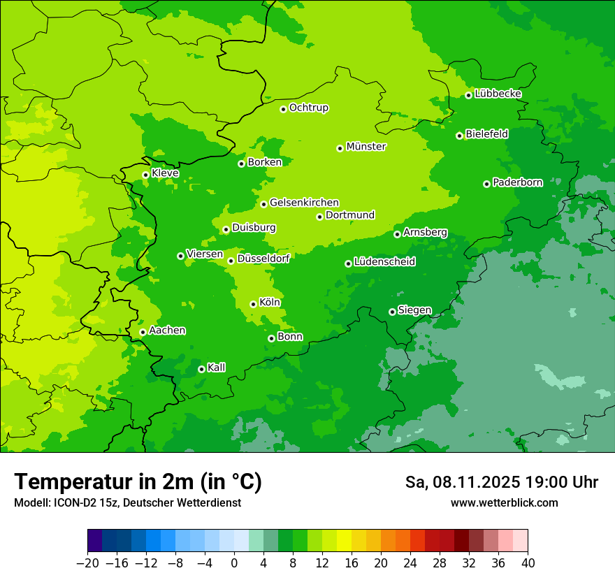 Modellkarten Temperatur