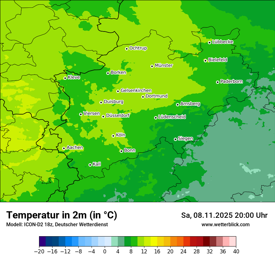 Modellkarten Temperatur