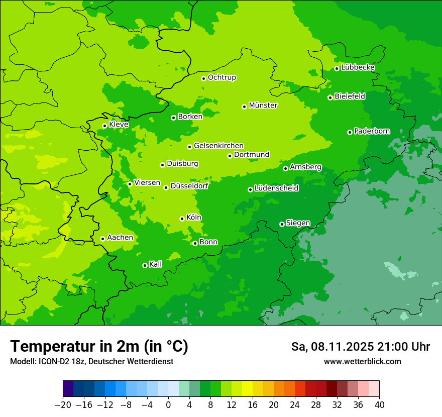 Modellkarten Temperatur