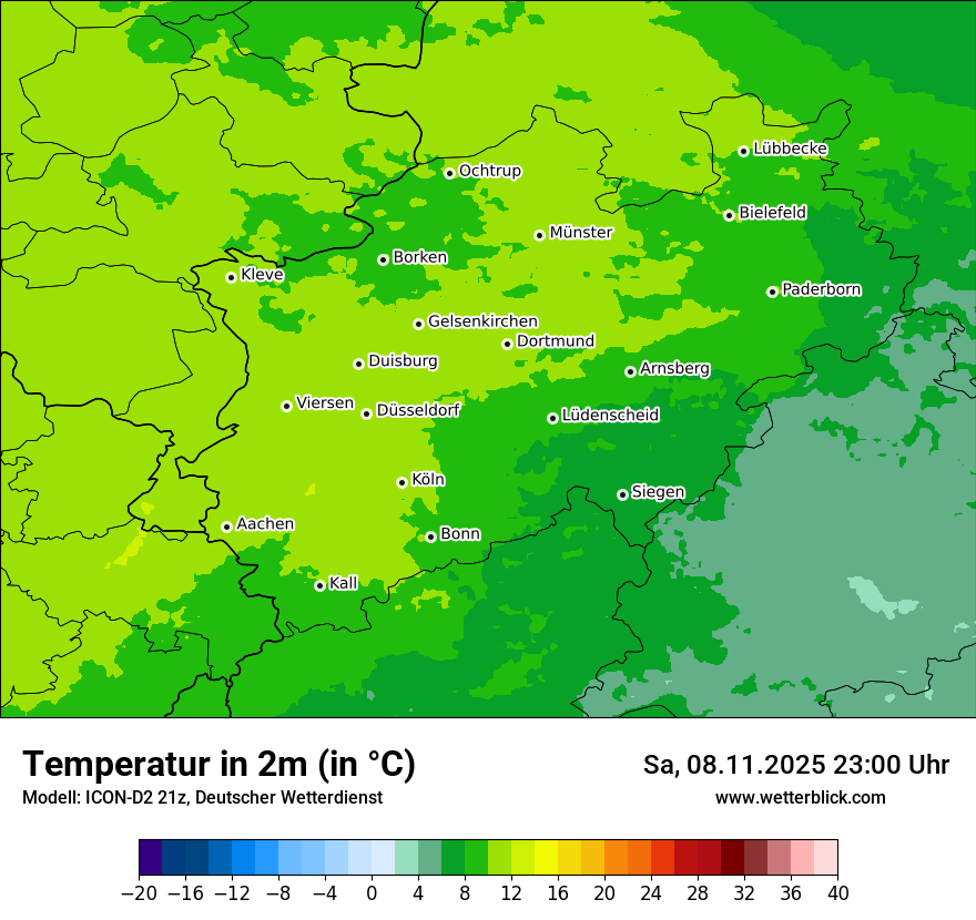 Modellkarten Temperatur