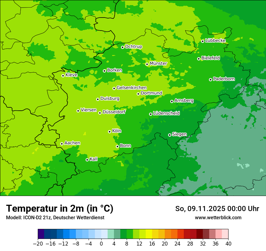 Modellkarten Temperatur