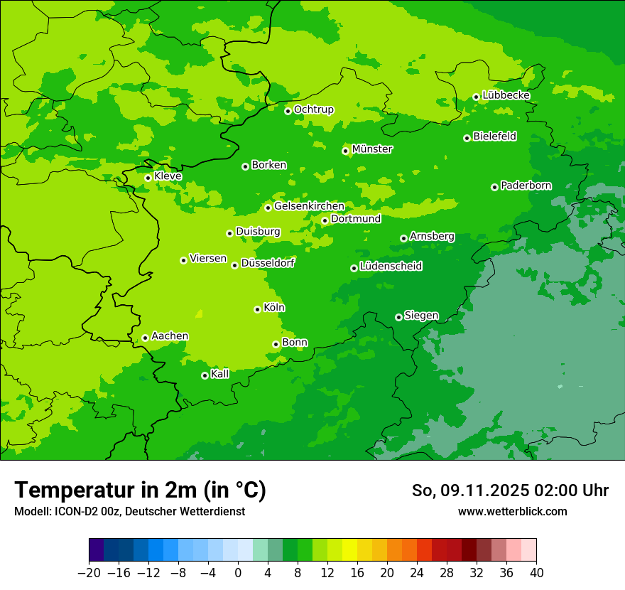 Modellkarten Temperatur