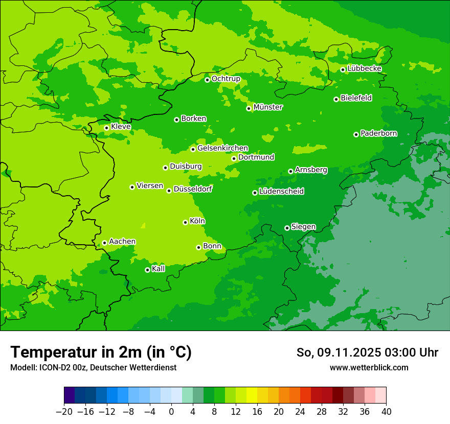 Modellkarten Temperatur