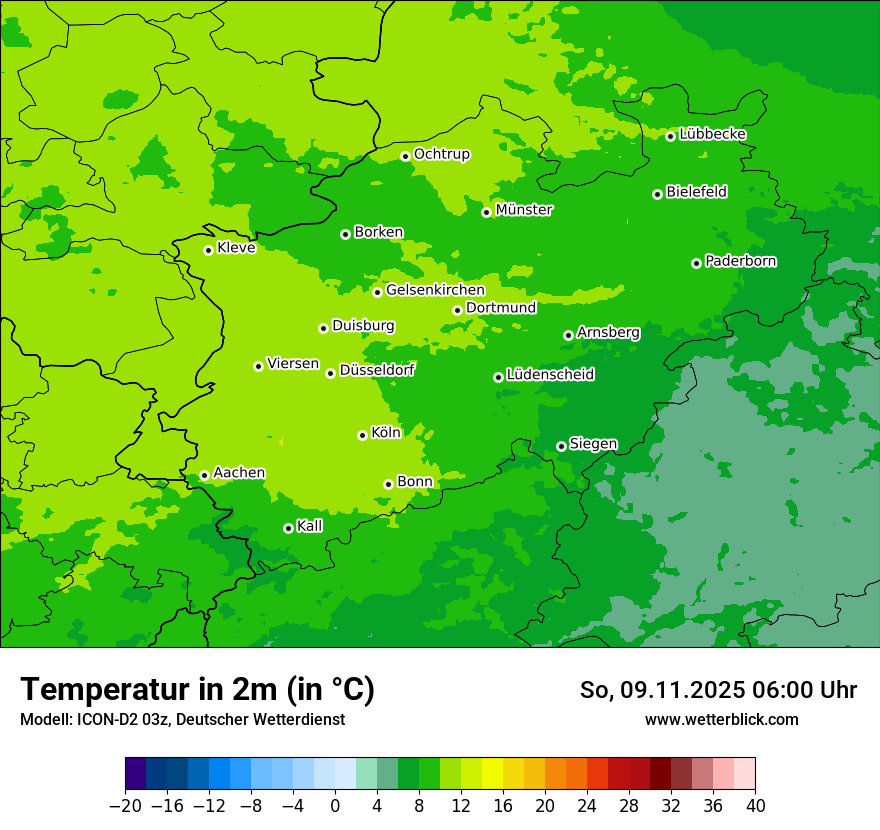 Modellkarten Temperatur