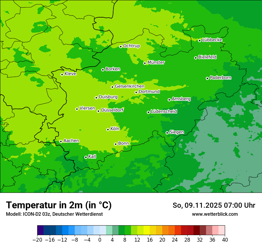 Modellkarten Temperatur