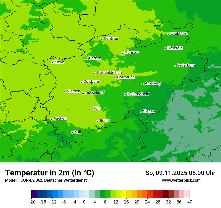 Modellkarten Temperatur