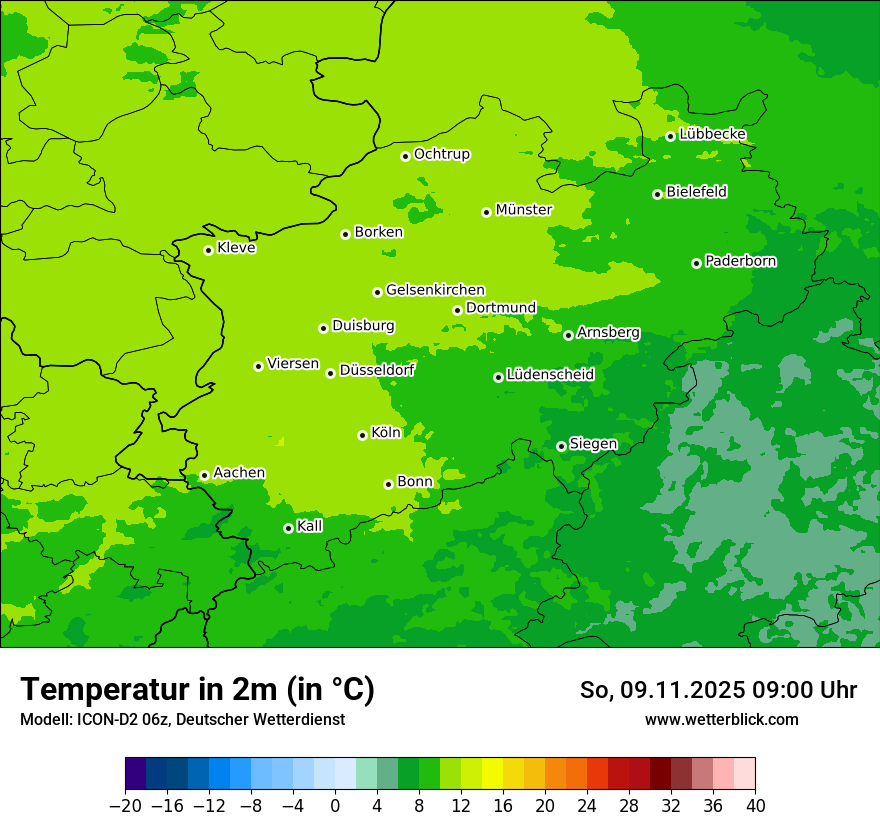 Modellkarten Temperatur