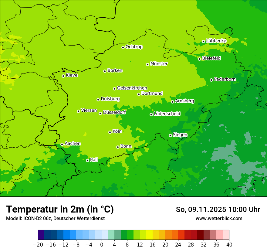 Modellkarten Temperatur