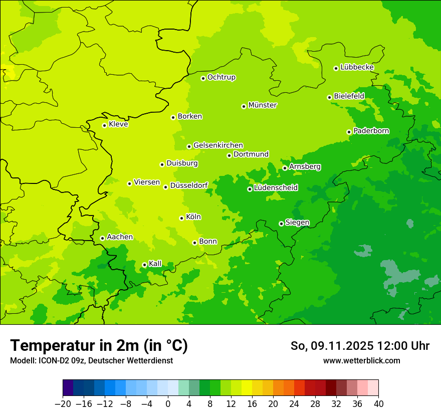 Modellkarten Temperatur