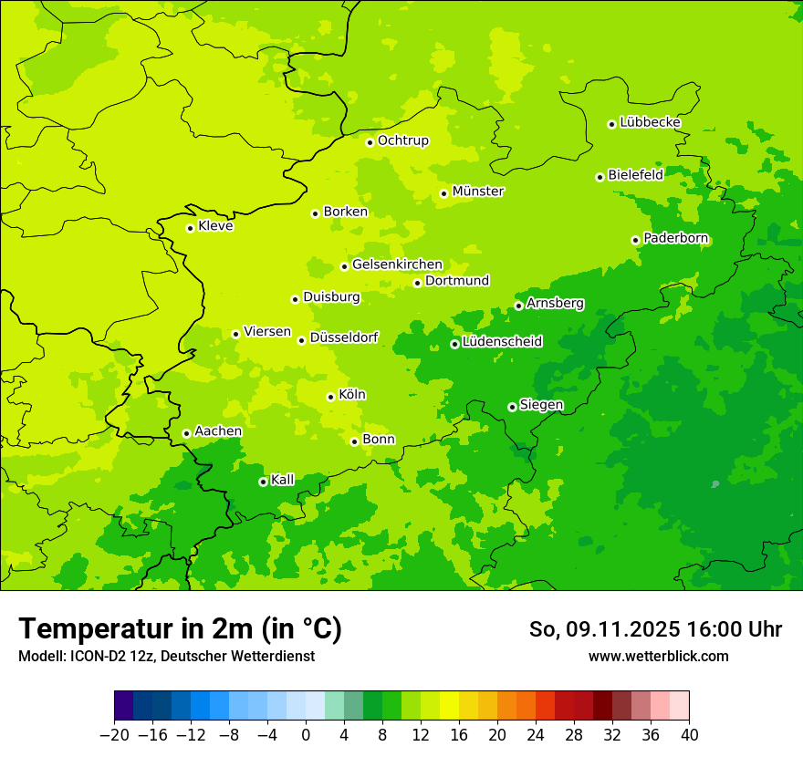 Modellkarten Temperatur