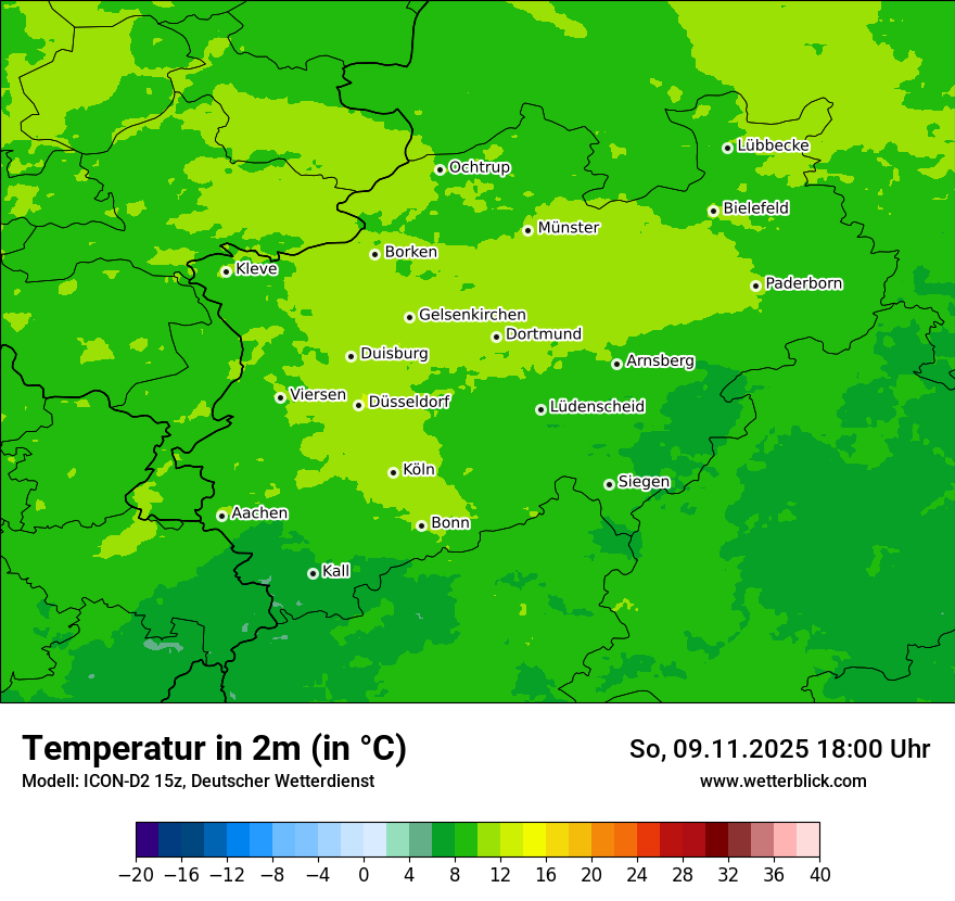 Modellkarten Temperatur