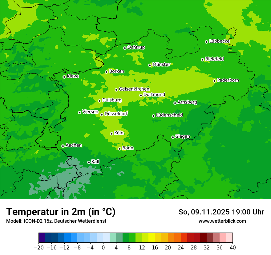 Modellkarten Temperatur