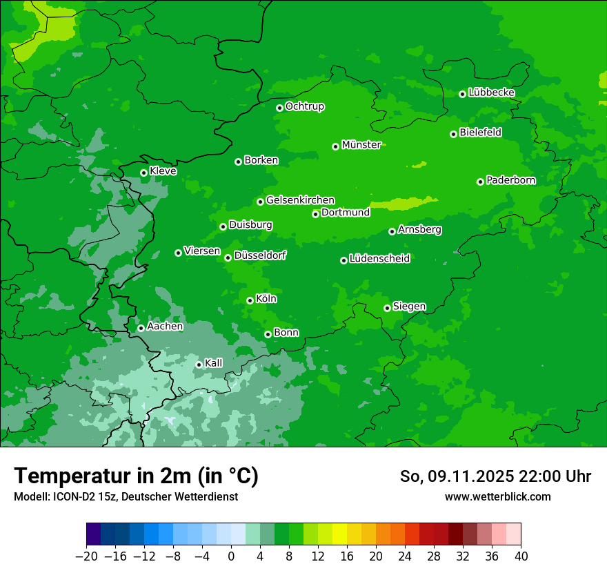 Modellkarten Temperatur