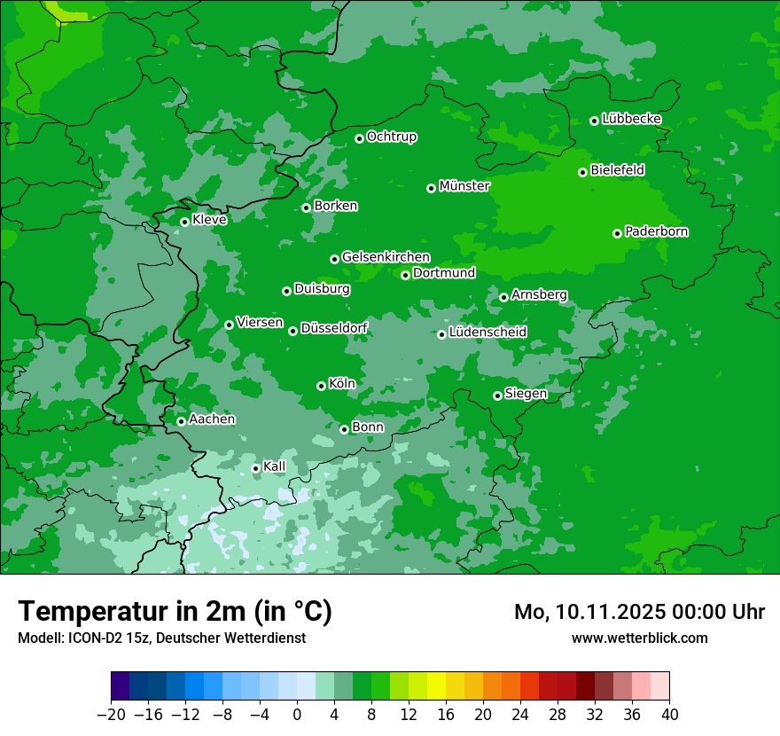 Modellkarten Temperatur