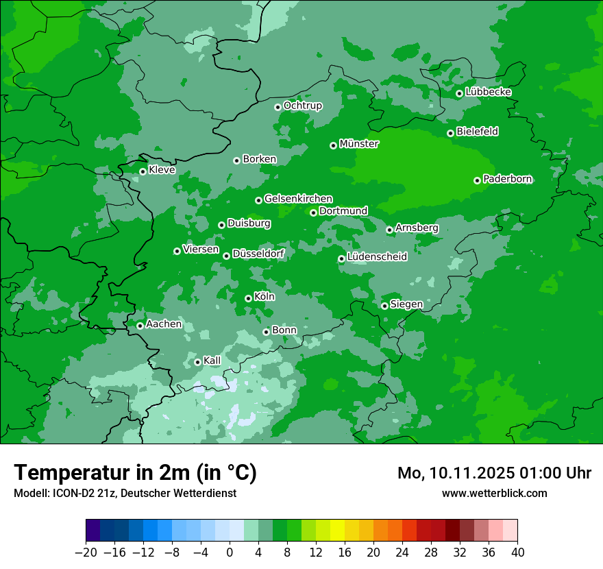 Modellkarten Temperatur