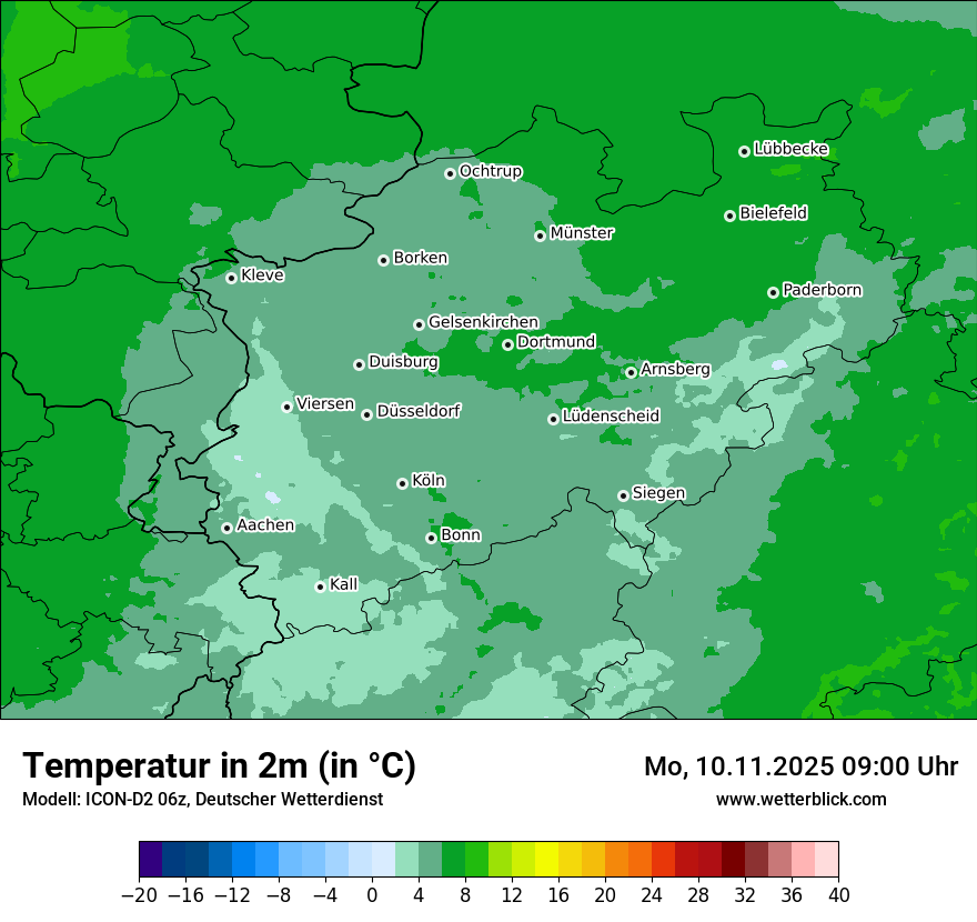 Modellkarten Temperatur