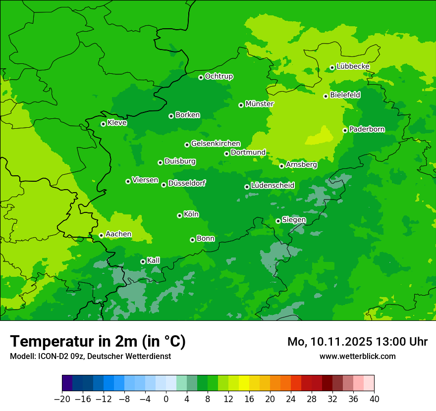 Modellkarten Temperatur