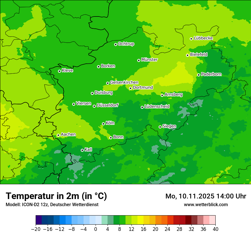 Modellkarten Temperatur