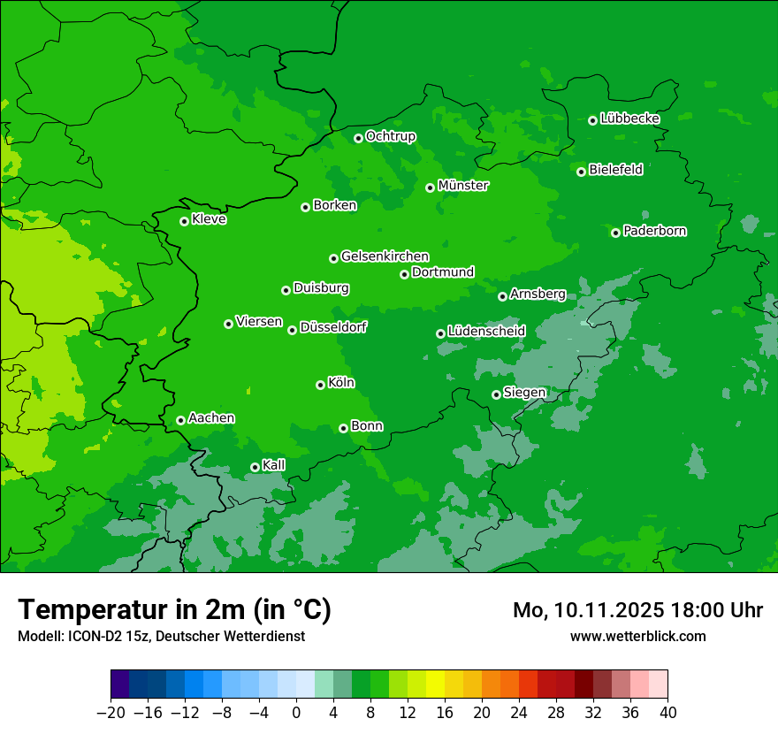 Modellkarten Temperatur