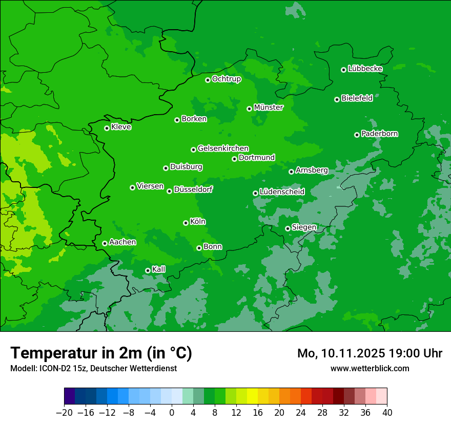 Modellkarten Temperatur
