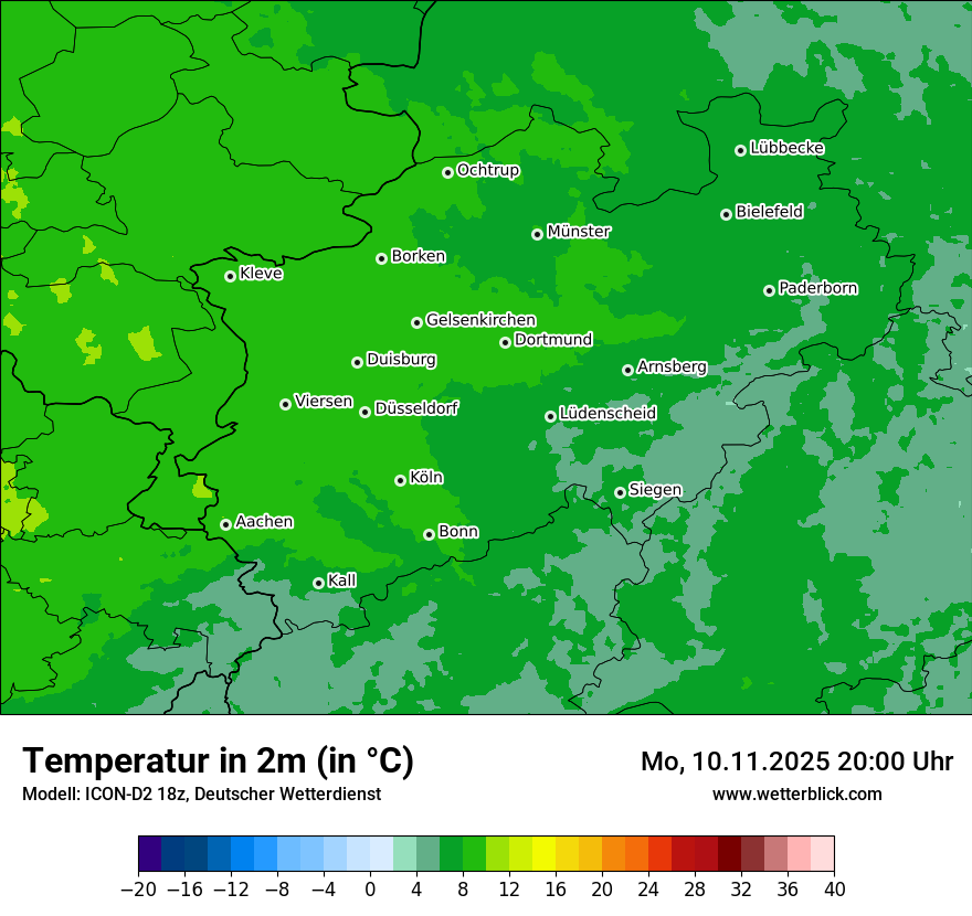 Modellkarten Temperatur