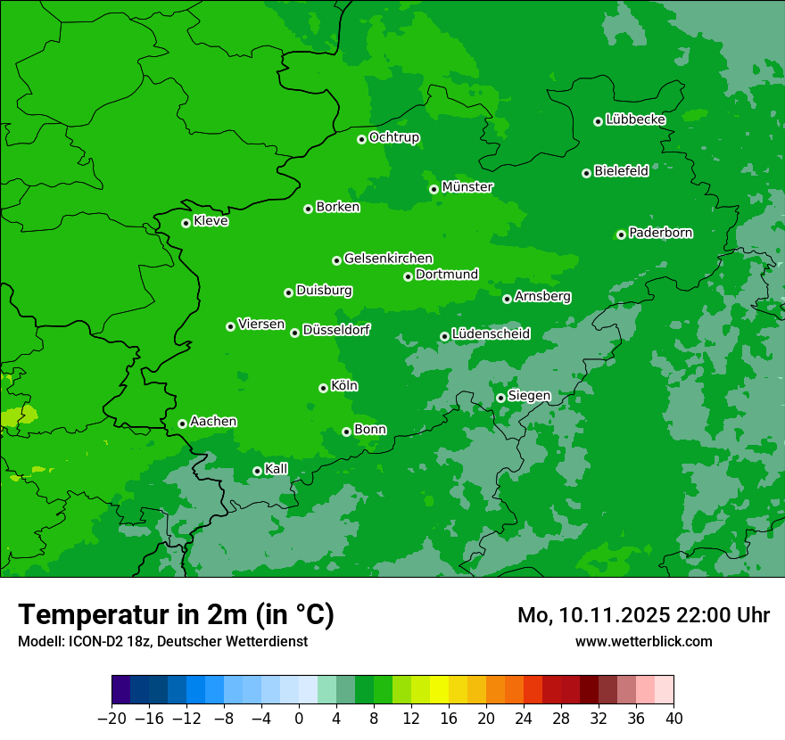 Modellkarten Temperatur