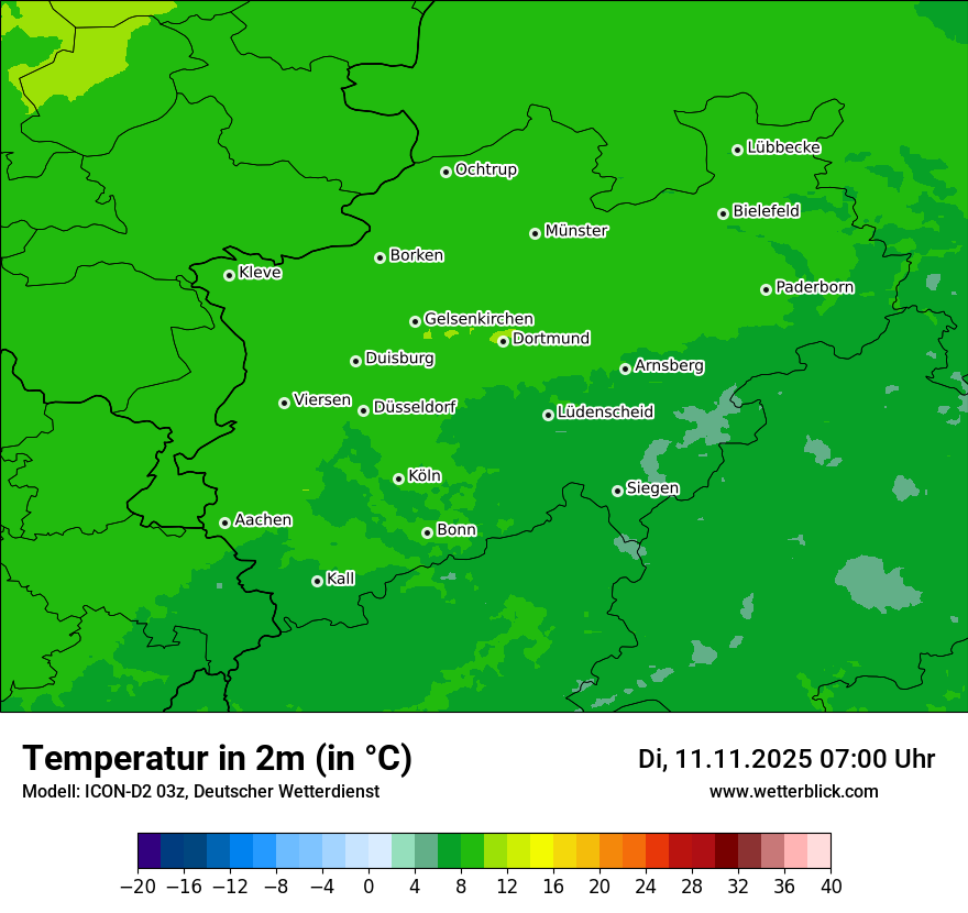 Modellkarten Temperatur