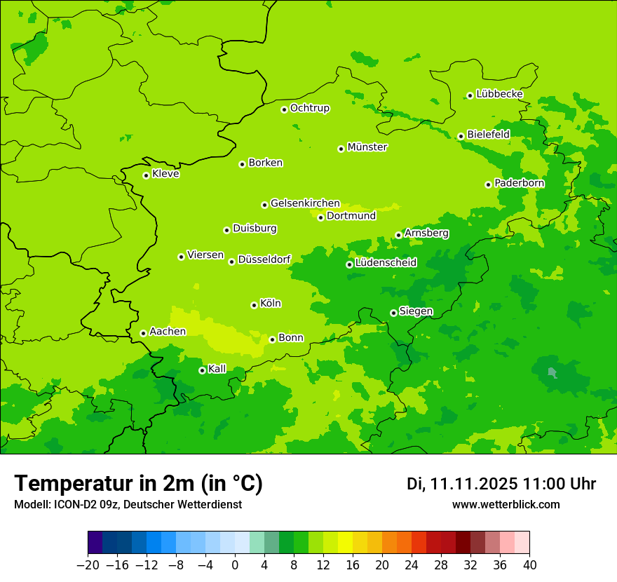 Modellkarten Temperatur