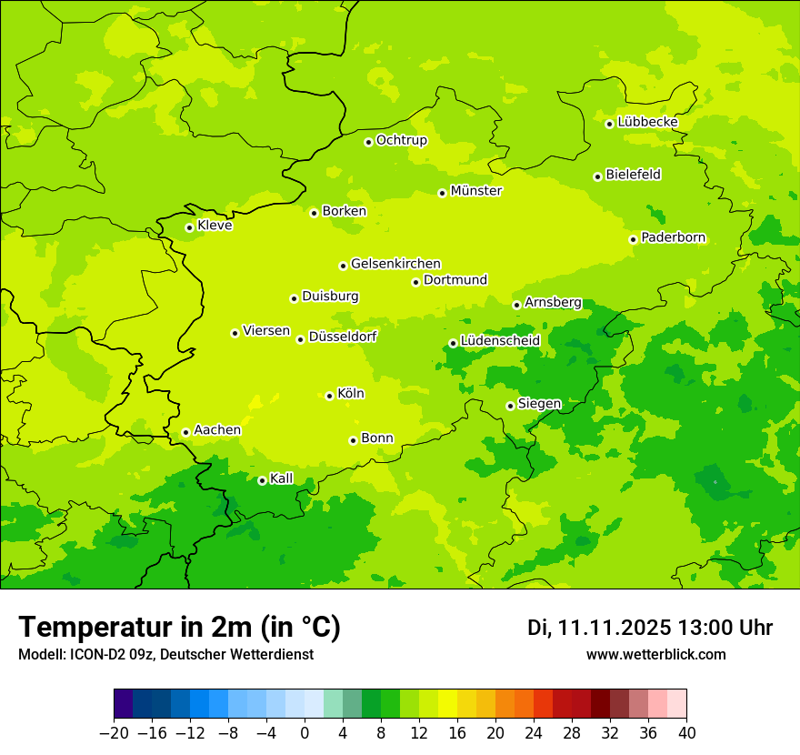 Modellkarten Temperatur
