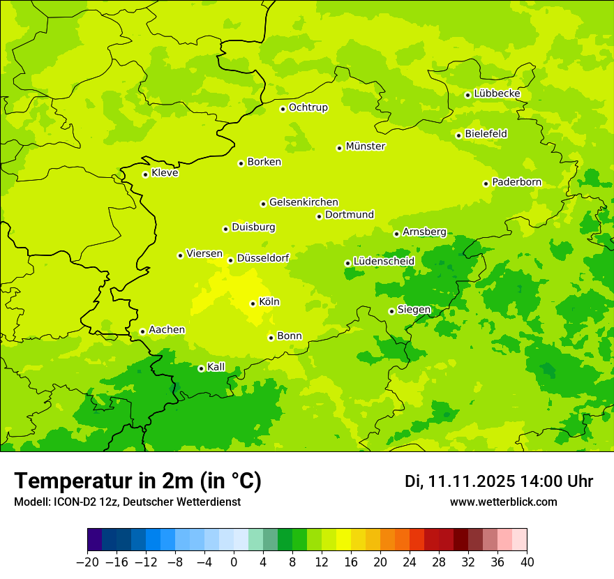 Modellkarten Temperatur