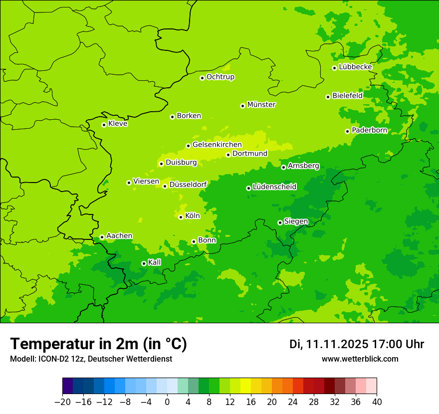 Modellkarten Temperatur