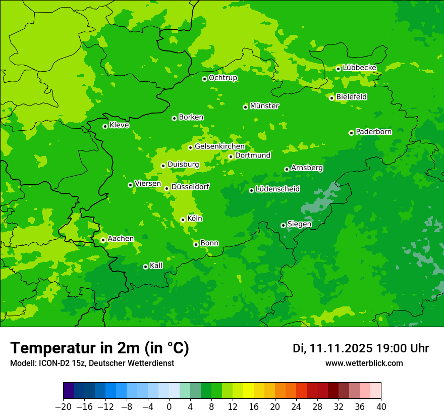 Modellkarten Temperatur