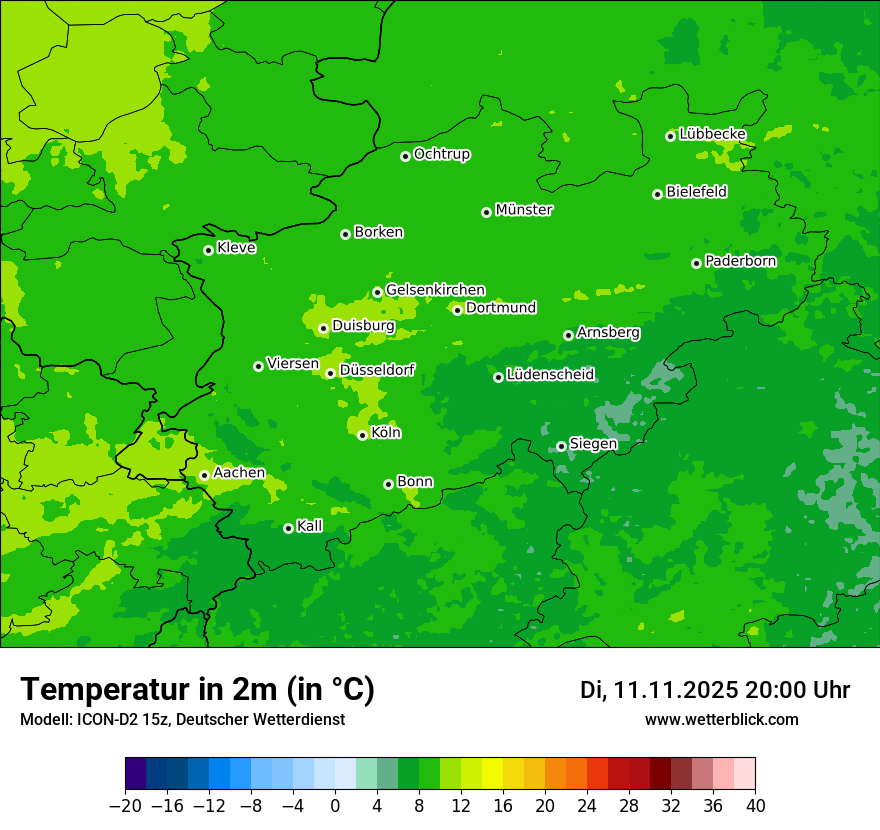 Modellkarten Temperatur