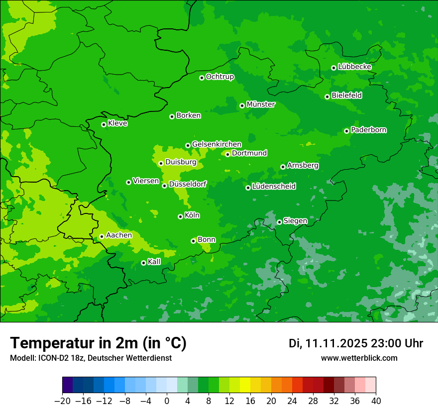 Modellkarten Temperatur