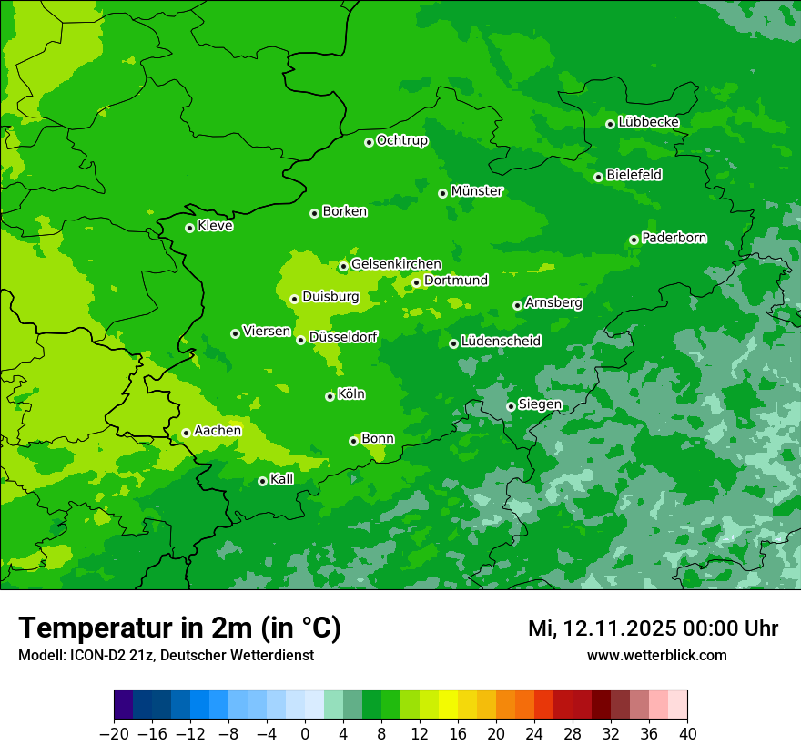 Modellkarten Temperatur