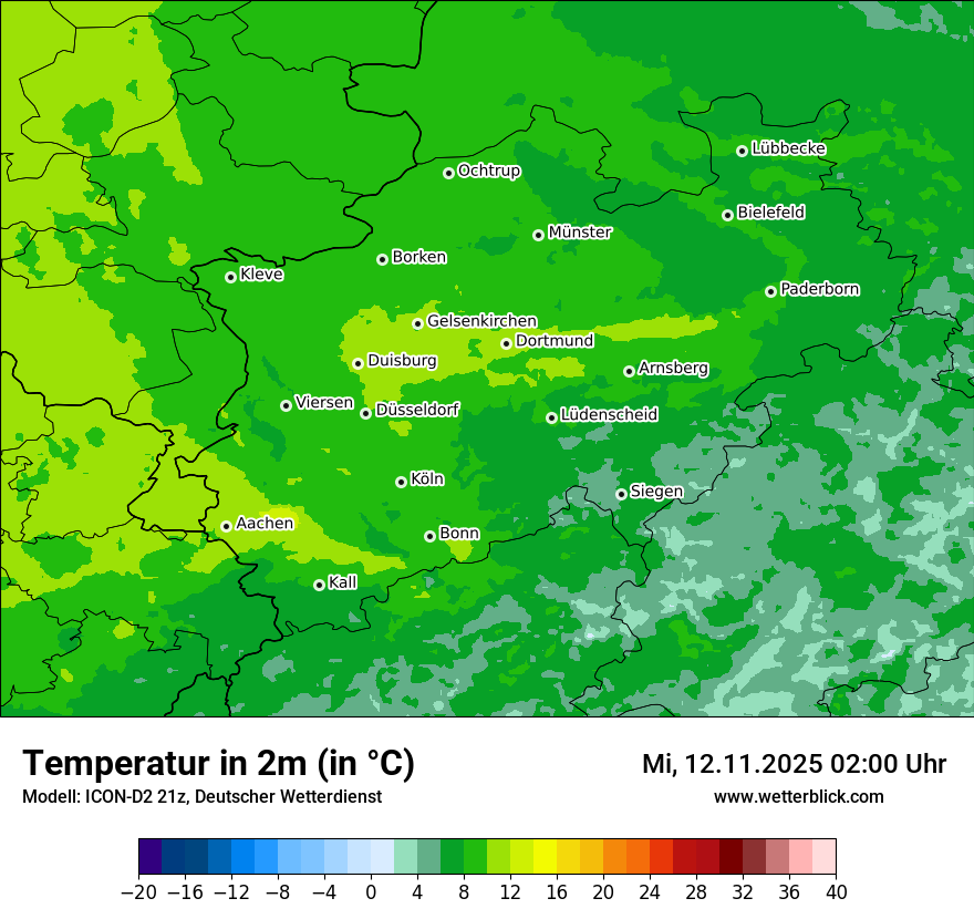 Modellkarten Temperatur
