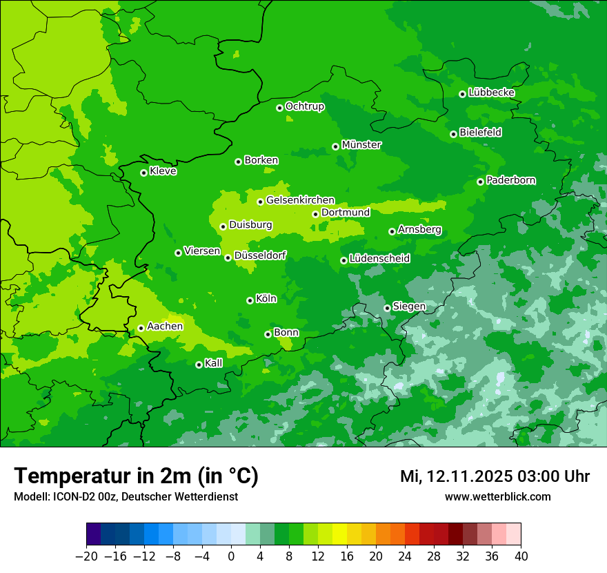 Modellkarten Temperatur