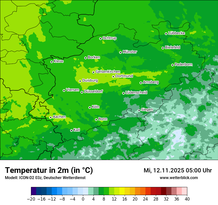Modellkarten Temperatur