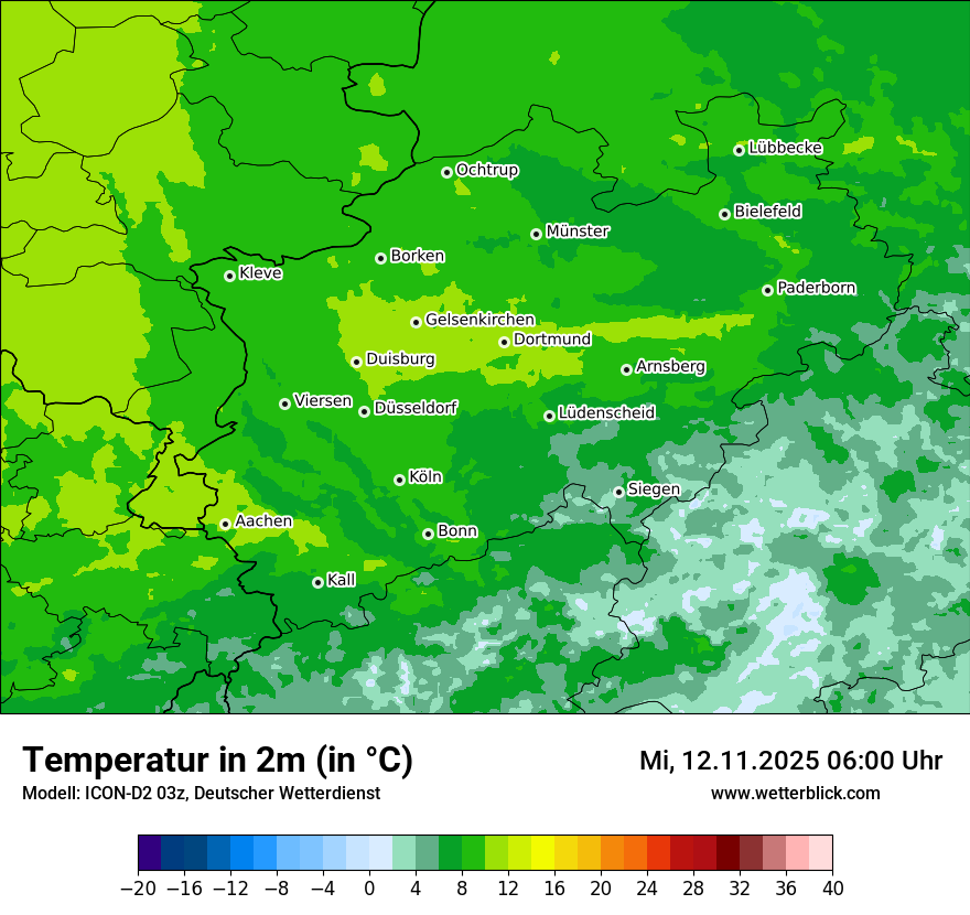 Modellkarten Temperatur