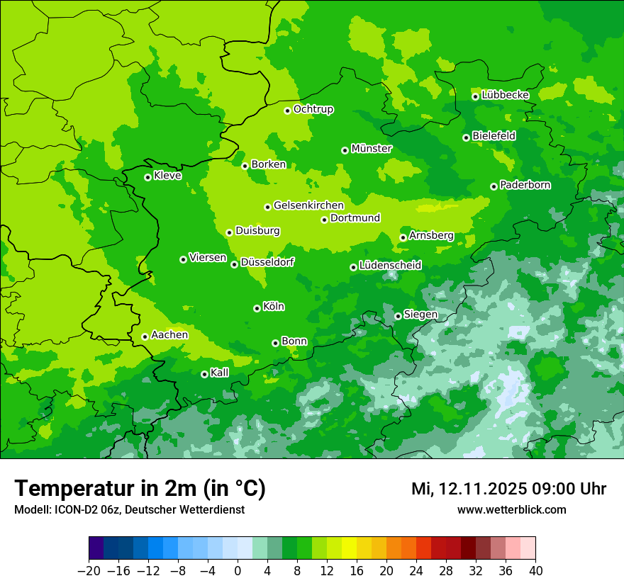 Modellkarten Temperatur