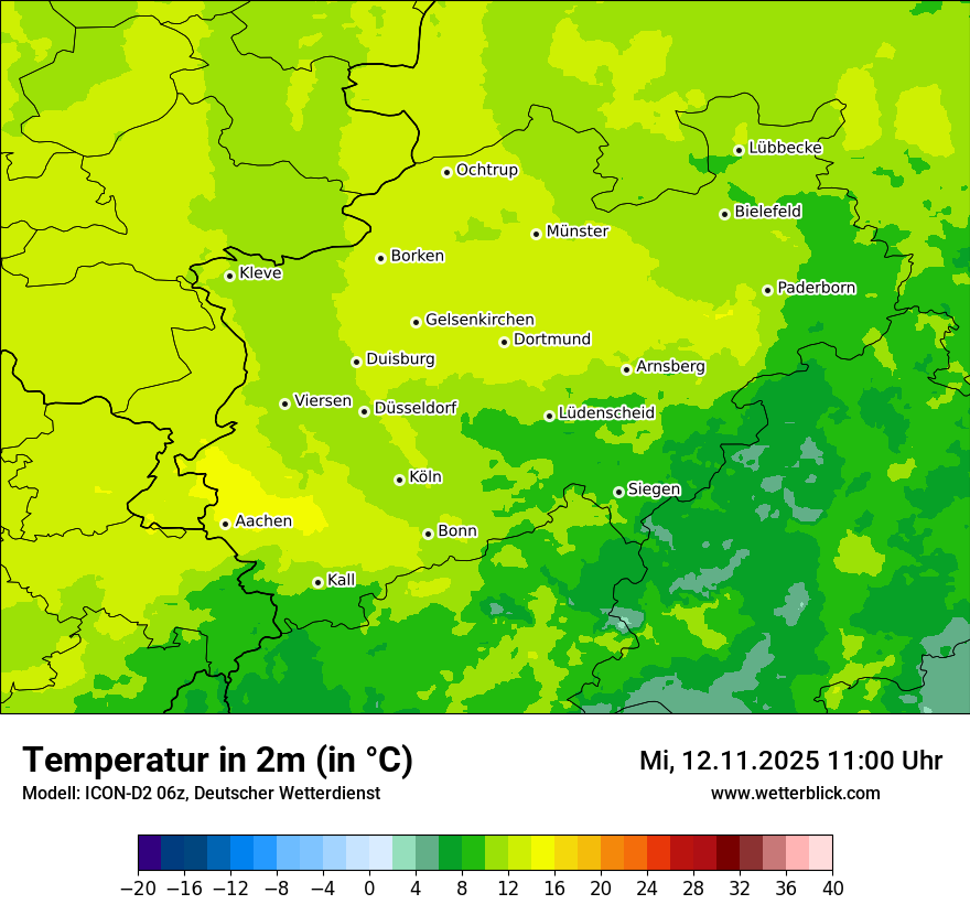 Modellkarten Temperatur