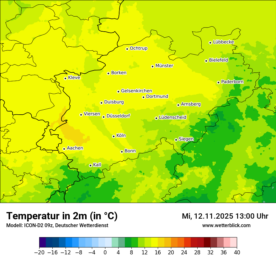 Modellkarten Temperatur