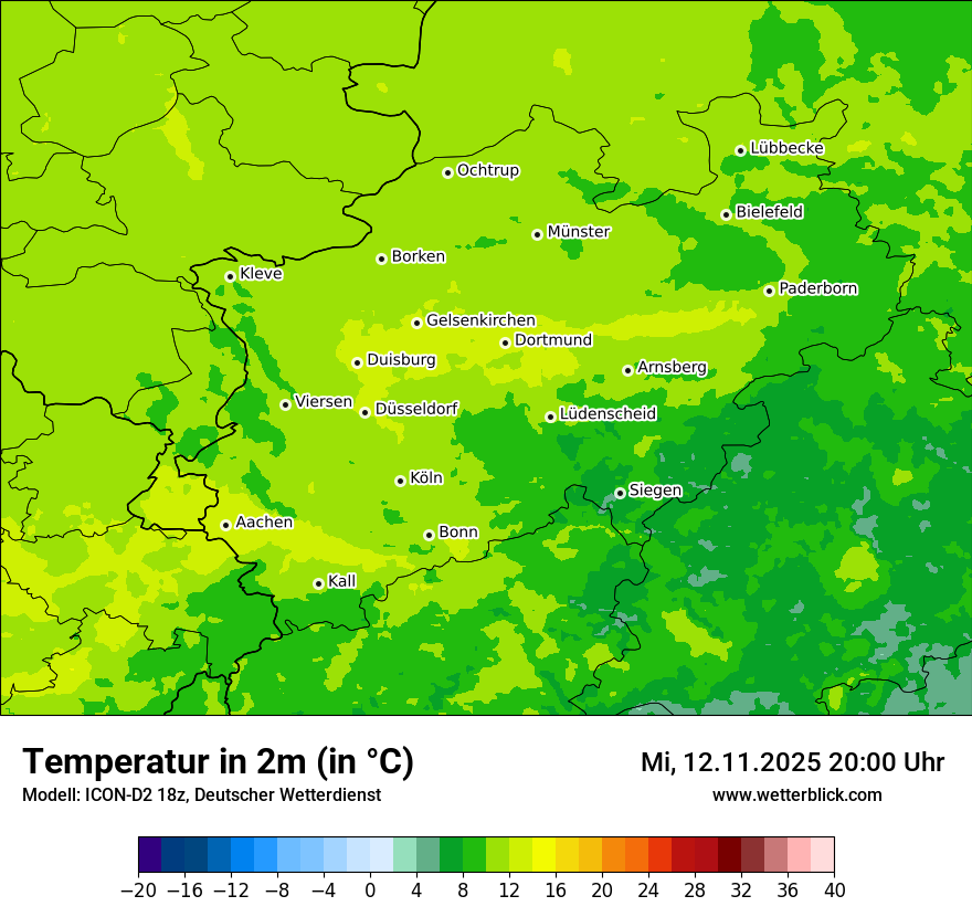 Modellkarten Temperatur