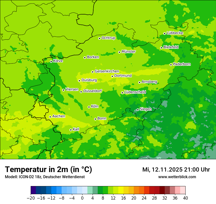 Modellkarten Temperatur
