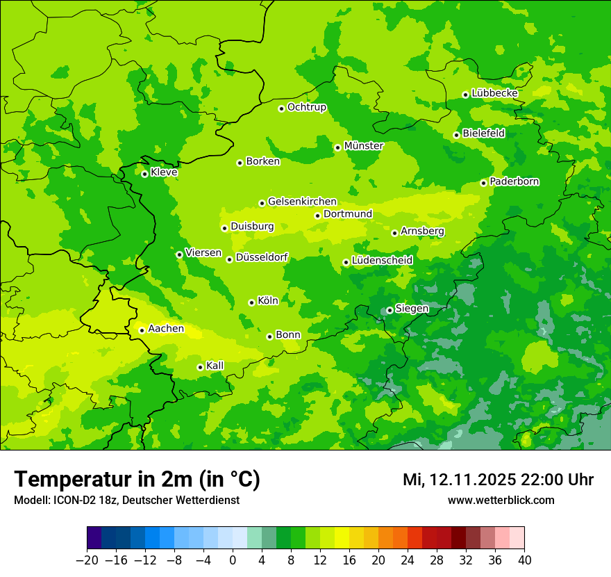 Modellkarten Temperatur